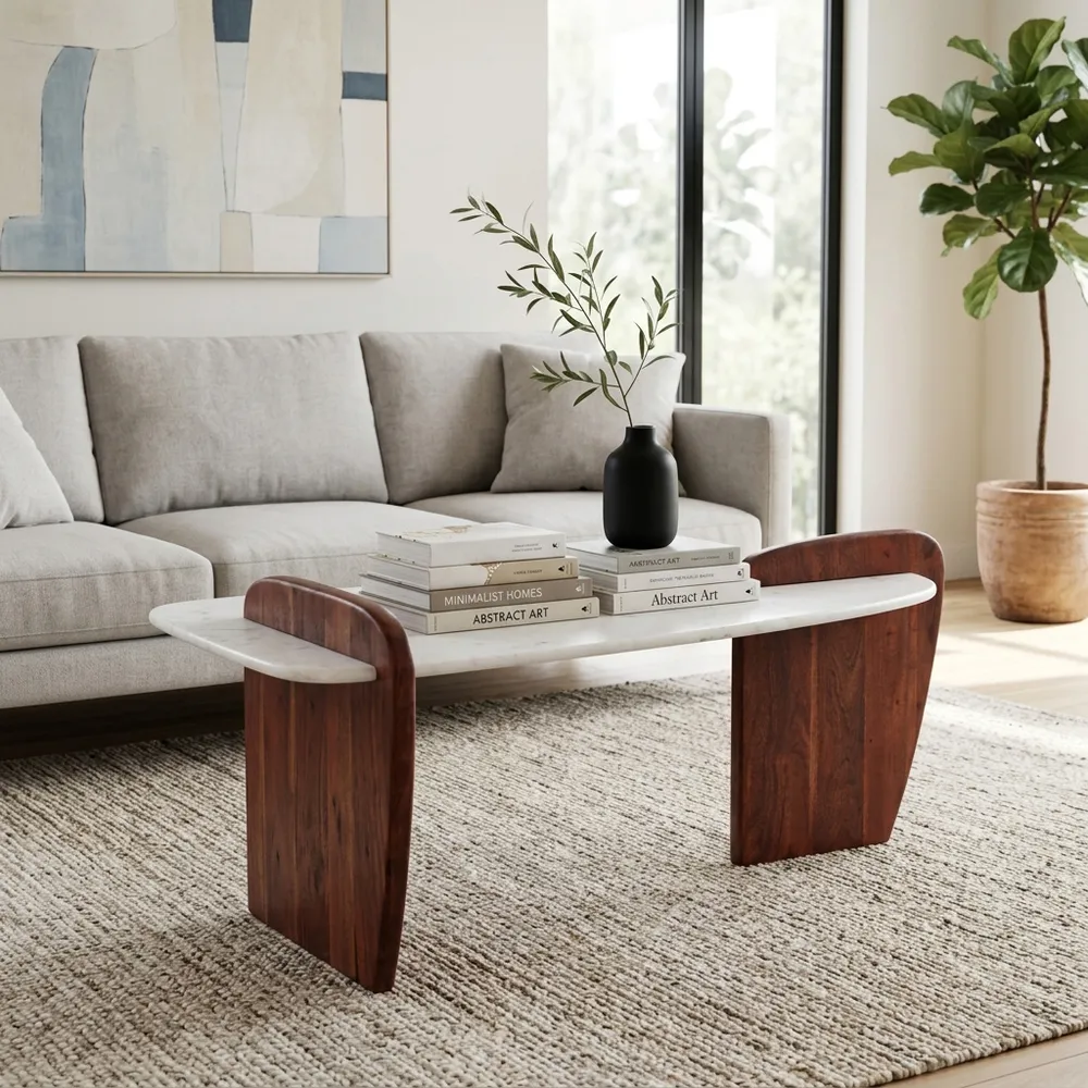 ZOEFIELD WHITE COFFEE TABLE 24 (IN)