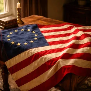 Primitive 13 Star Betsy Ross Flag 36in by 60in 1
