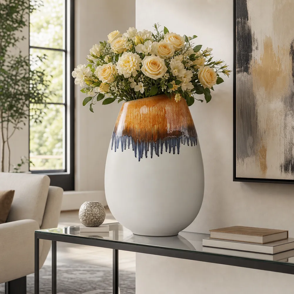 GUNNARMILL WHITE VASE 24 (IN)
