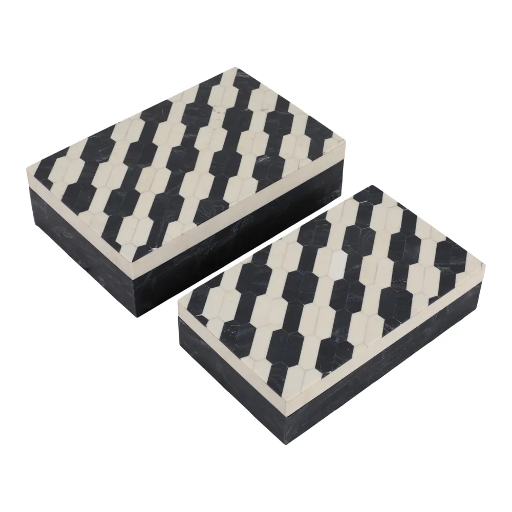 DORSETMILL SET OF 2 BLACK BOXES 3 (IN)