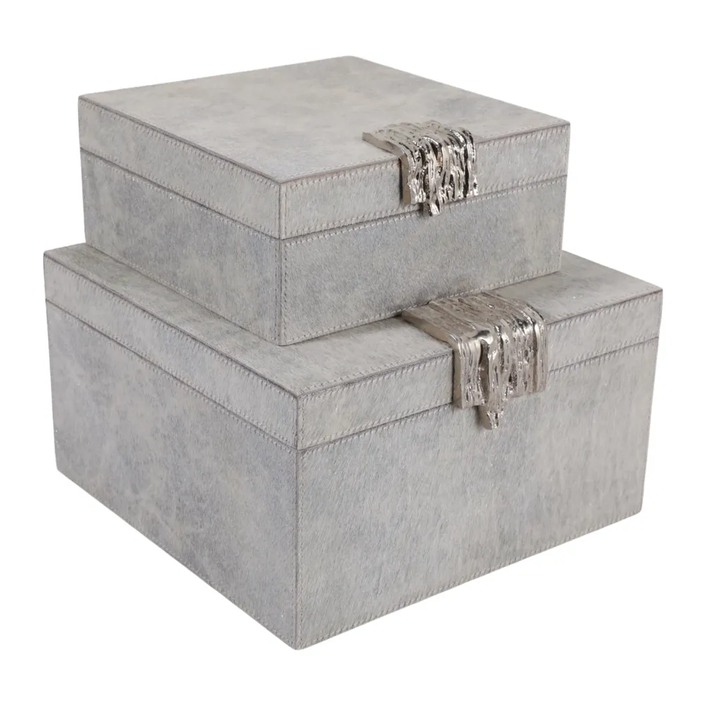 CANNONMOOR SET OF 2 SILVER BOXES 5 (IN)