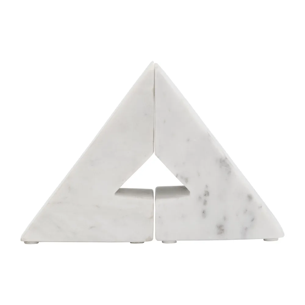 HUTTONLAKE SET OF 2 WHITE BOOKENDS 6 (IN)