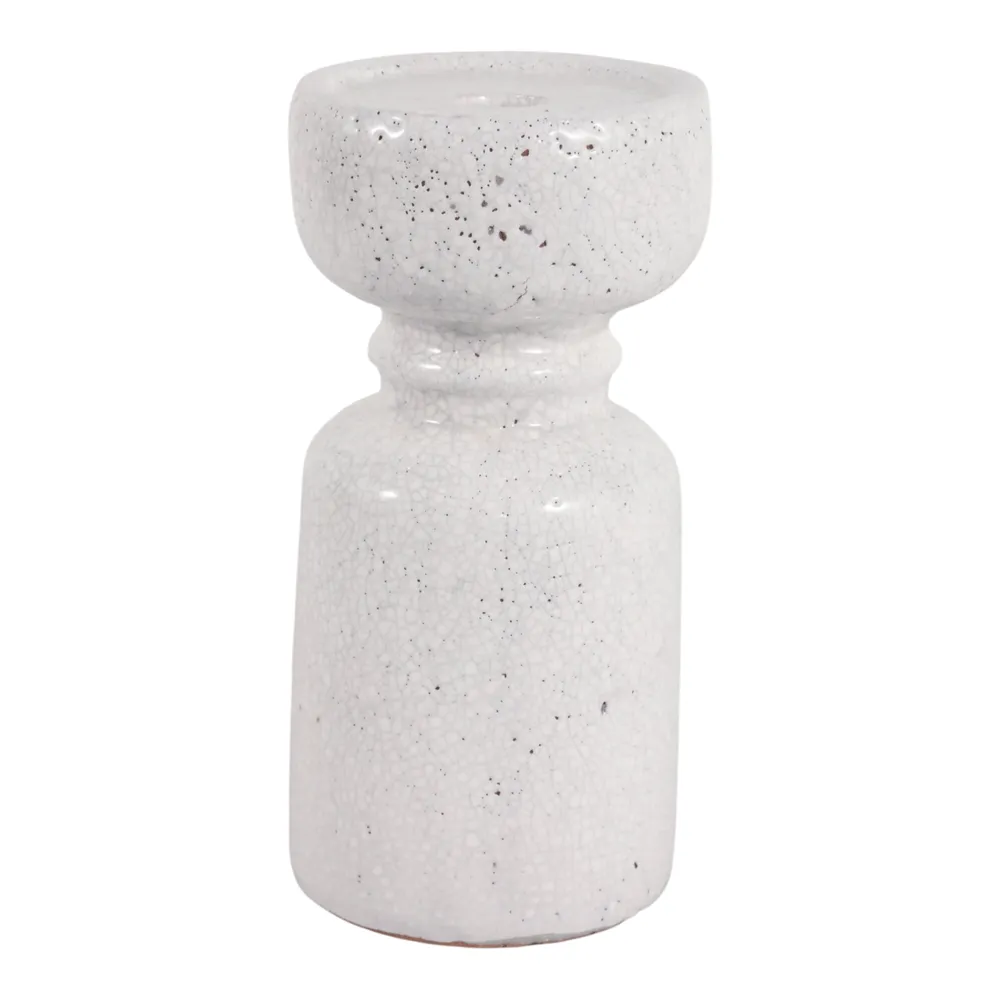 BARTONTON WHITE CANDLE HOLDER 9 (IN)