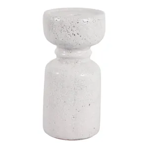 BARTONTON WHITE CANDLE HOLDER 9 (IN) 1
