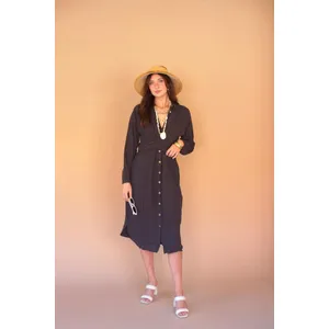 Long-Sleeve Dress with Front-Tie Detail 5