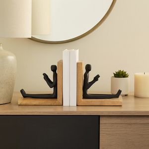 NICOLEMILL SET OF 2 BROWN BOOKENDS 7 (IN) 2