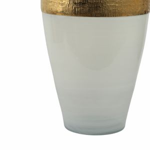 HARKENLAND WHITE GLASS VASE 21 (IN) 6