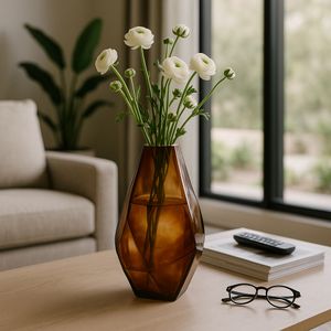 BOLTONHAVEN BROWN GLASS VASE 12 (IN) 10
