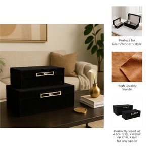 GRANLEYBURN SET OF 2 BLACK BOXES 6 (IN) 10