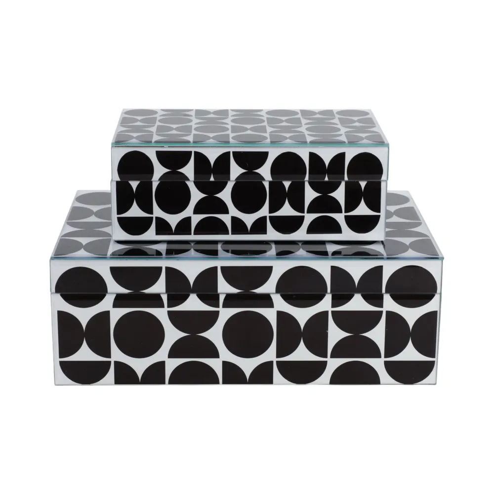 DUNEGROVE SET OF 2 BLACK BOXES 4 (IN)
