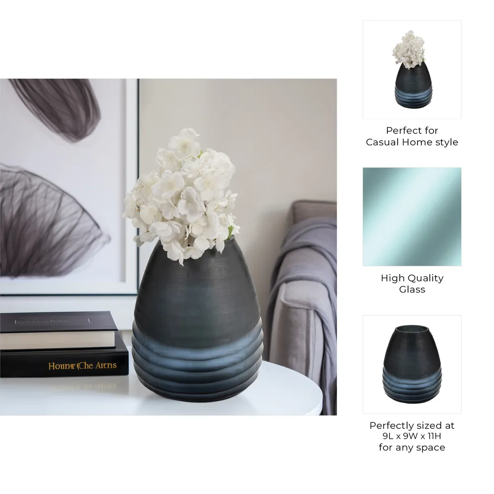 CARTERHAVEN BLUE GLASS VASE 11 (IN)
