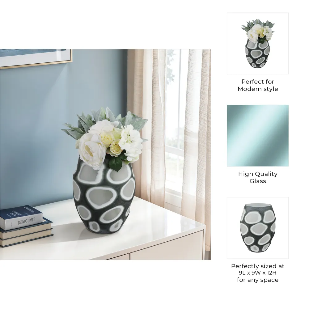 ARNETTBEACH GRAY GLASS VASE 12 (IN)