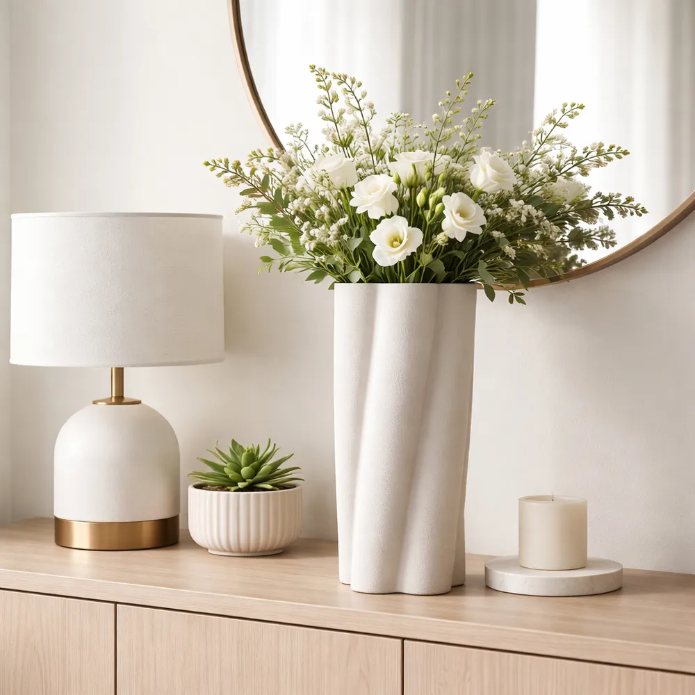 HOPEBEACH GRAY VASE 18 (IN)
