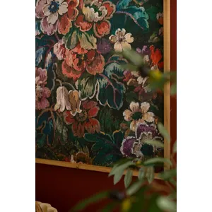 Framed Floral on Printed Paper 4