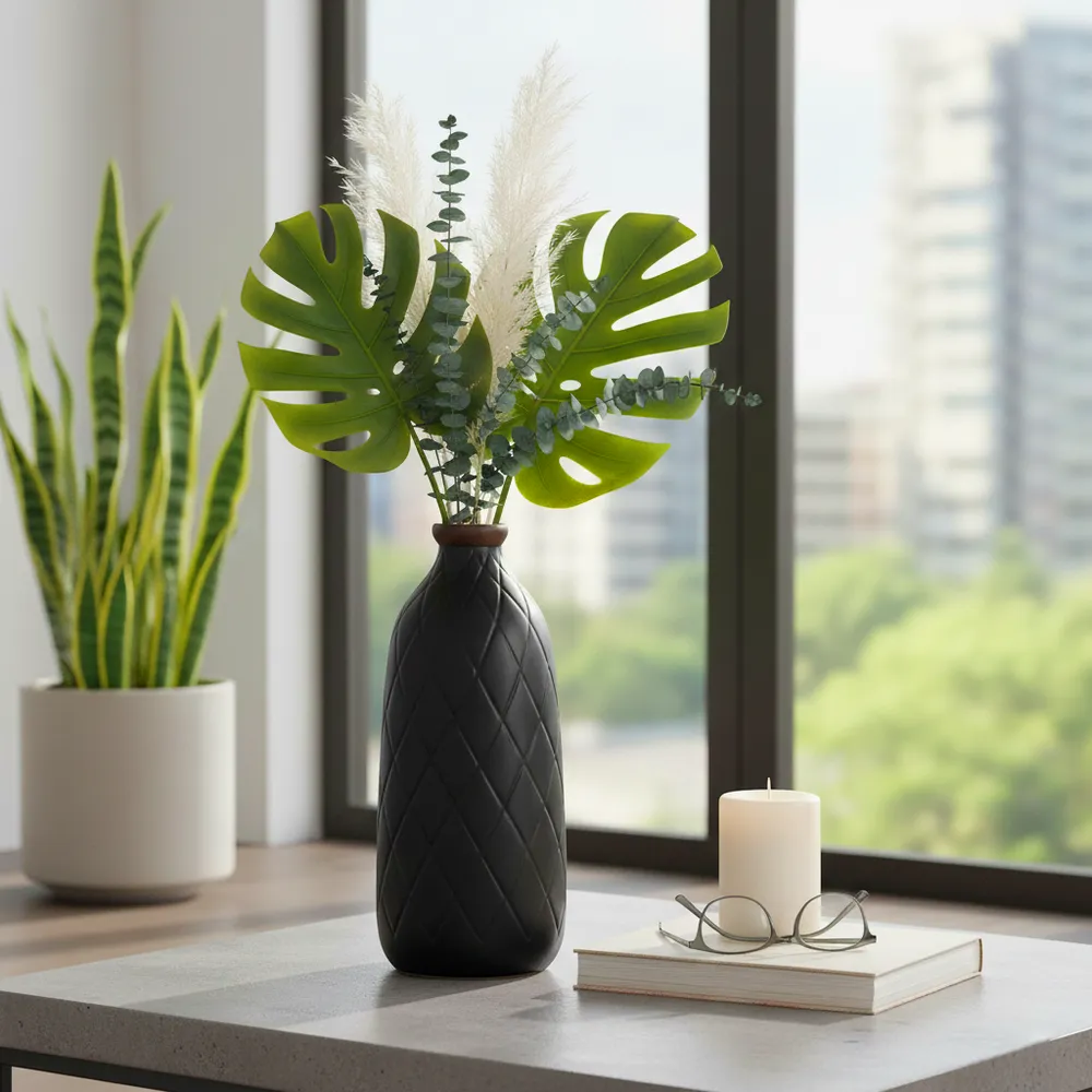 EMMONSFORD BLACK VASE 16 (IN)