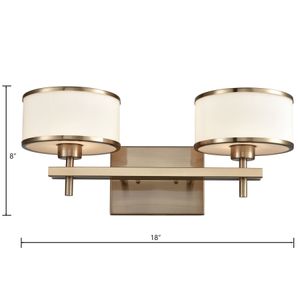 Utica 18'' Wide 2-Light Vanity Light - Satin Brass 2
