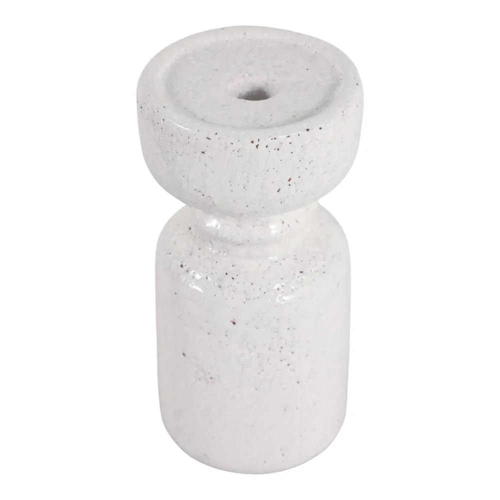 BARTONTON WHITE CANDLE HOLDER 9 (IN)
