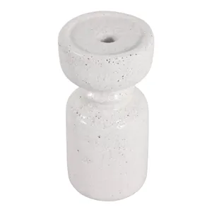 BARTONTON WHITE CANDLE HOLDER 9 (IN) 5