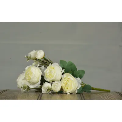 White Rose Bouquet 12in