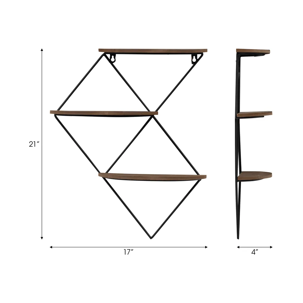 WALTBEACH BROWN WALL SHELF 21 (IN)