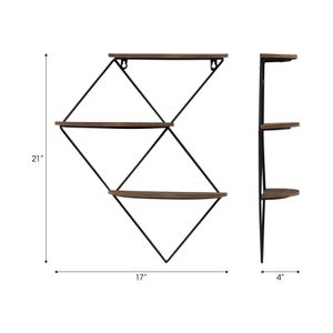 WALTBEACH BROWN WALL SHELF 21 (IN) 7