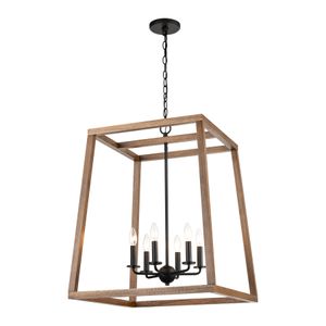 Barrow 22'' Wide 6-Light Chandelier - Matte Black 1
