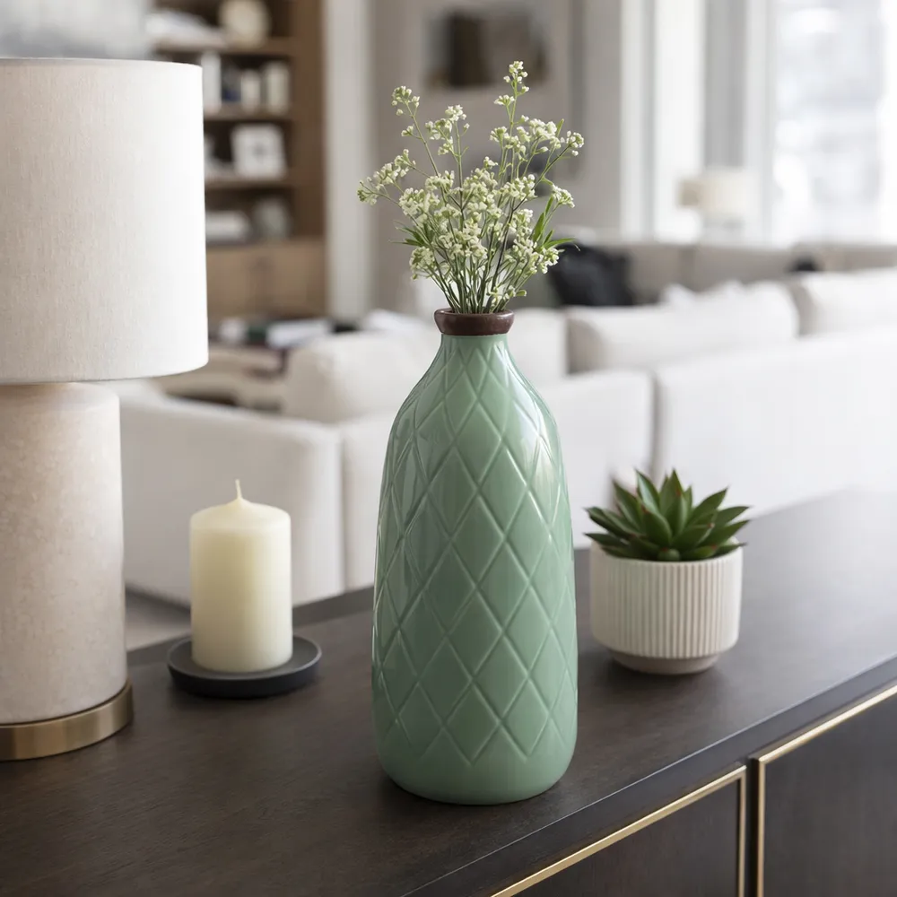 EMMONSFORD GREEN VASE 16 (IN)