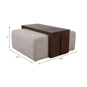 DRYDENFORD IVORY OTTOMAN 17 (IN) 10