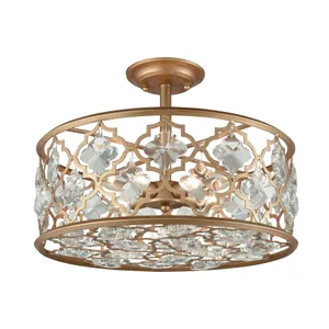 Armand 17″ Wide 4-Light Semi Flush Mount - Matte Gold 1