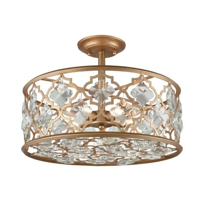 Armand 17″ Wide 4-Light Semi Flush Mount - Matte Gold