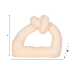 11" KNOT WITH OPEN CUT-OUT SAND GLAZE, IVORY 8