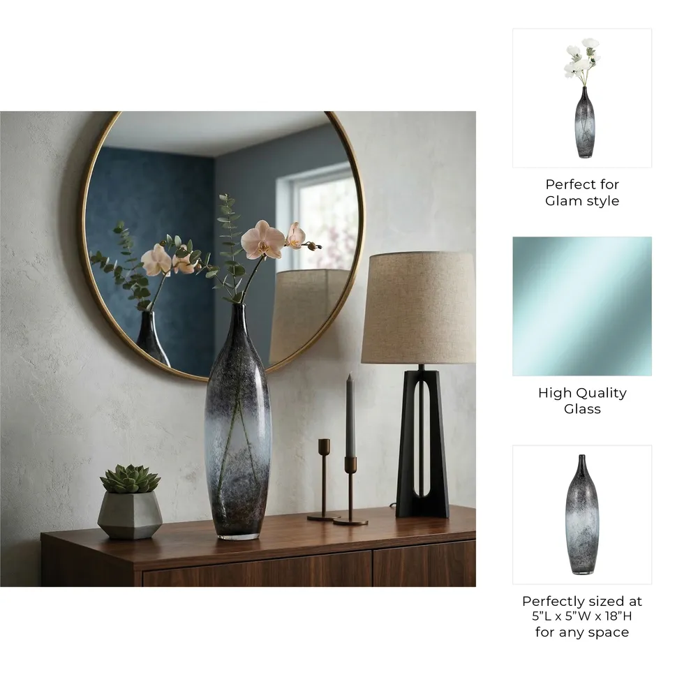 FINLEYMOOR BLUE GLASS VASE 18 (IN)