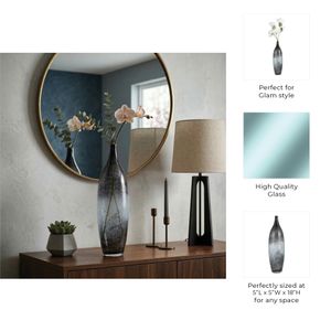 FINLEYMOOR BLUE GLASS VASE 18 (IN) 9