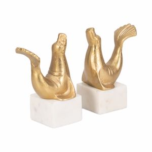 ELMONTWICK SET OF 2 GOLD BOOKENDS 8 (IN) 4