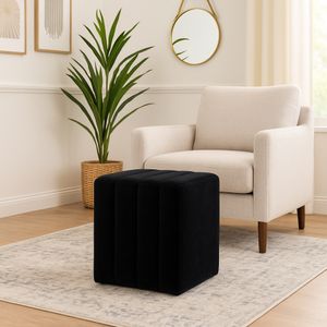 KENDALLVIEW BLACK OTTOMAN 19 (IN) 11
