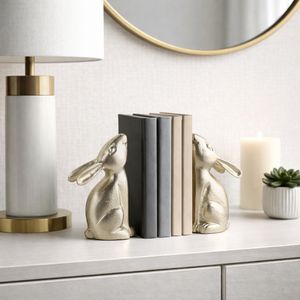 RAMONAHAM SET OF 2 GOLD BOOKENDS 7 (IN) 10