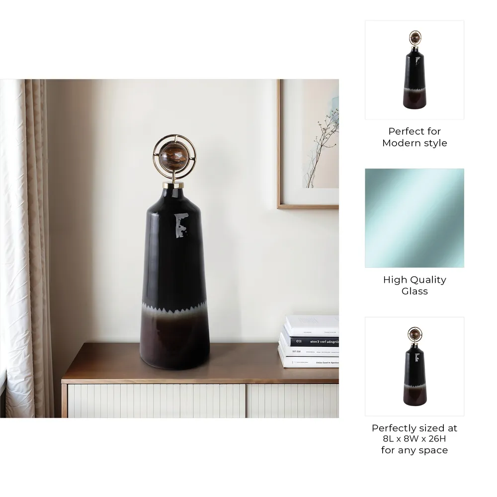 GRAYDONWIND BROWN GLASS VASE 26 (IN)