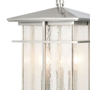 Oak Park 9'' Wide 3-Light Outdoor Pendant - Antique Brushed Aluminum 4