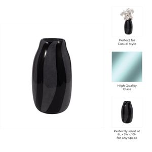 TARYNSHAW BLACK GLASS VASE 10 (IN) 10