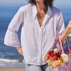 Easy Lightweight White Cotton Blouse 5