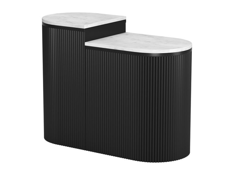 Ormara Side Table Set White & Black 5