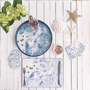 Cape And Islands Round Lacquer Serving Tray 3