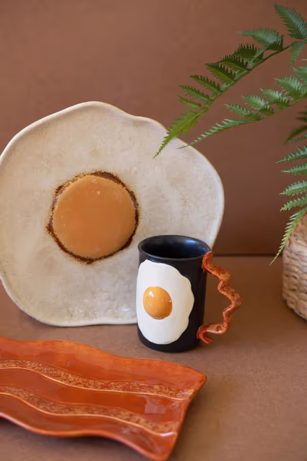 Ceramic Bacon and Eggs Mug