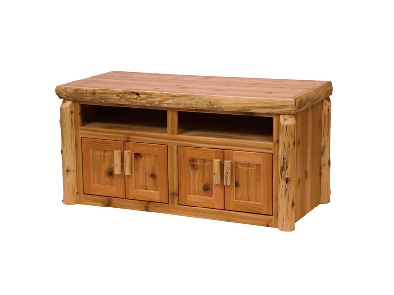 Cedar Log Widescreen Television Stand - Natural 2