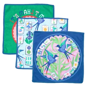 Mahjong Garden blu Eco Dish Cloth (Set of 3) 1