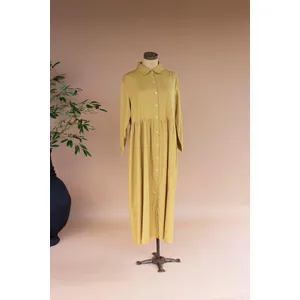 Long-Sleeve Buttondown Dress with Pockets - Pistachio 5