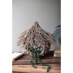 Hanging Tea Twig Bird House 4