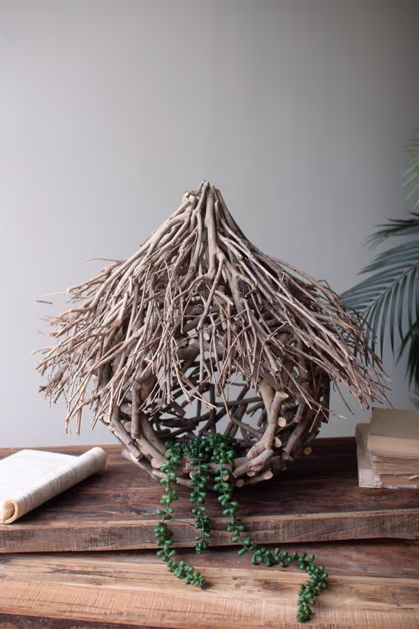 Hanging Tea Twig Bird House