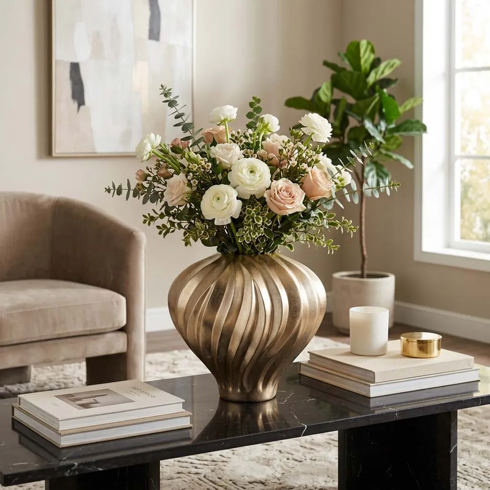 HAXTON GOLD VASE 15 (IN)