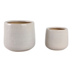 PEYTONLAKE SET OF 2 WHITE PLANTER 10 (IN) 4